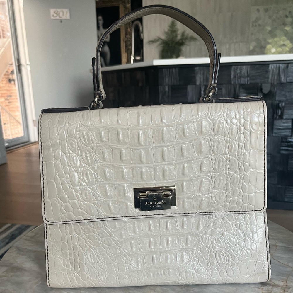 Kate Spade Doris Orchard Valley Handbag Sidewalk Beige Leather Kelly Bag